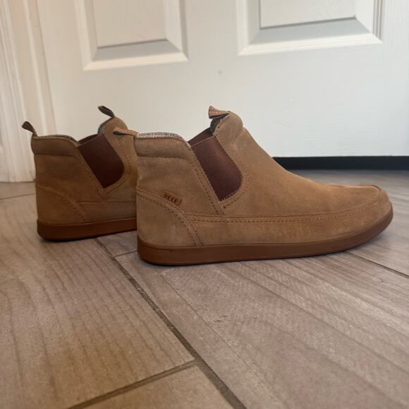 REEF Swami Suede Chelsea Tan Boots Cork Footbed Men’s Size 10 - Picture 8 of 15